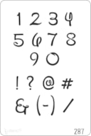 STENCIL 20X30CM 287 NUMEROS E SIMBOLOS