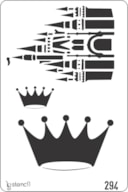 STENCIL 20X30CM 294 CASTLE AND CROWN