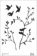 STENCIL 20X30CM 244  PÁSSAROS