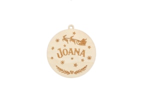 BOLA DE NATAL C/ NOME PERSONALIZAVEL D.9X0.4CM CHOUPO