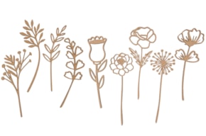 SET 9 FLORES 30X0.5CM MDF