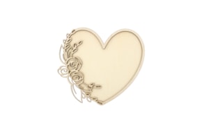 SET 2 APLICAÇÕES ARO CORAÇÃO COM BASE 15X14.5X0.3CM CHOUPO