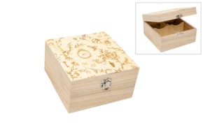 CAJA P/ TÉ 4DIV. 16X16X9CM