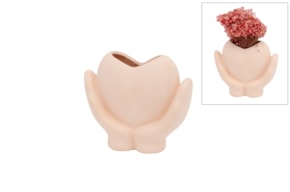 HANDS W/ HEART VASE  17X7.5X16CM