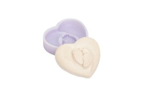 MOLDE SILICONE CORAÇAO C/PEZINHOS 6X6.5X1.5CM MLD251