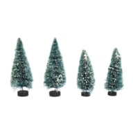 Deco firs, snow-covered, 9+12cm assort., tab-bag 4pcs.