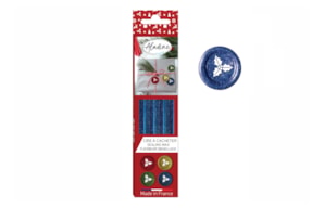 PACK OF 4 ROUND FLEXIBLE WAX STICK BLUE W/GLTTER 72456