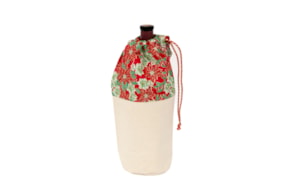 BOLSA BOTELHA VINO D.11.5CM X 33CM FLOR NAVIDAD ROJO