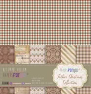 KIT 6 PAPEIS SCRAP VELLUM 30X31CM FATHER CHRISTMAS PFY-12359