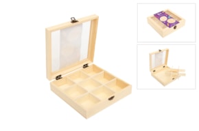 WOODEN BOX 20X20X5.5CM