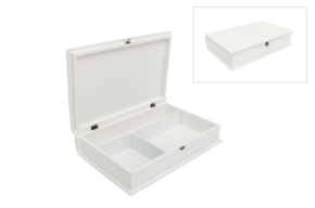 CAIXA BATIZADO LIVRO C/DIVISORIAS LACADA 38.2X24X9CM BRANCA