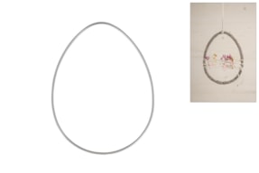 Metal ring Egg, 15x20cm, silver  RAYHER
