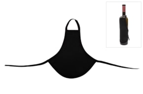 AVENTAL VINHO 21X26.5CM TECIDO PRETO