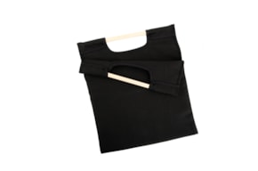 BOLSA 34X40CM TELA NEGRA C/PEGA MADERA