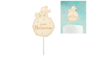 SET 2 CAKE TOPPER O MEU BATISMO 11.4X25X0.4CM CHOUPO