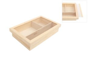 CAIXA P/ BATIZADO 38X25X7.5CM  COM TAMPA VIDRO