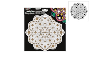 KIT DOT PAINTING BASE + STENCIL 20CM PEONY 85502