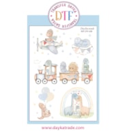 TRANSFER DTF-038G 20X28.5CM  DINOSSAUROS BEBE AZUL