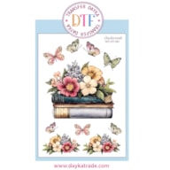 TRANSFER DTF-001G 20X28.5CM LIVRO FLORES E BORBOLETAS