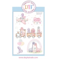 TRANSFER DTF-037G 20X28.5CM  DINOSSAUROS BEBE ROSA