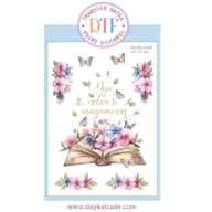 TRANSFER DTF-002G 20X28.5CM LIVRO E BORBOLETAS