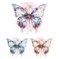 TRANSFER DTF TEXTIL 25X30CM STAINED G. BUTTERFLY ARTIS DECOR