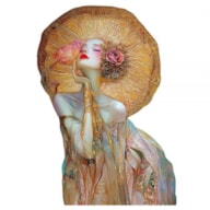 TRANSFER DTF TEXTIL 25X30CM DAMA DOURADA 1 ARTIS DECOR