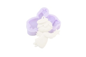 MOLDE SILICONE ANJO COM ESTRELA 7X7X1.5CM MLD306