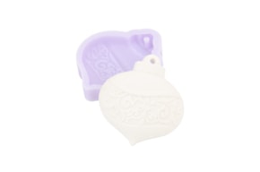 MOLDE SILICONE ENFEITE NATAL  5.5X6X1.5CM MLD310