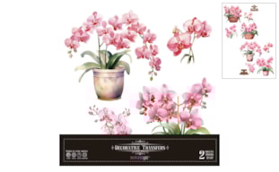 DECOR TRANSFERS 30X30CM PINK ORCHID  PFY-14654