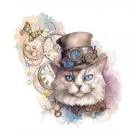 TRANSFER DTF TEXTIL 25X30CM VINTAGE CAT ARTIS DECOR