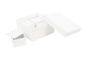 SOUVENIR BOX 17X17X8.5X0,8CM WITH 4 BOXES 7X7X4.5CM WHITE