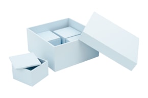 SOUVENIR BOX 17X17X8.5X0,8CM WITH 4 BOXES 7X7X4.5CM BLUE