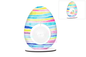 OVO C/BASE 16X21X0.5CM MDF C/BOLA ACRILICA 8CM