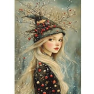 TRANSFER DTF TEXTIL 25X30CM SNOWY FOREST GIRL ARTIS DECOR
