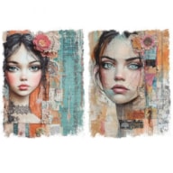 TRANSFER DTF TEXTIL 25X30CM FEMALE PORTRAIT A ARTIS DECOR