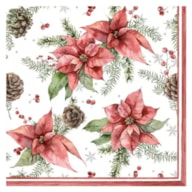 EMB. 20 GUARDANAPOS 33x33CM FLORES NATAL 312185