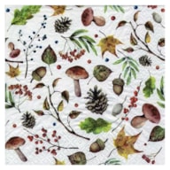 EMB. 20 GUARDANAPOS 33x33CM COGUMELOS E PINHAS 341713