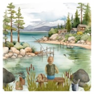 EMB. 20 GUARDANAPOS 33x33CM PAISAGEM LAGO 371121