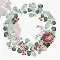 EMB. 20 GUARDANAPOS 33X33CM WREATH OF EUCALYPTUS GREY