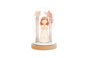 MENINA C/CAMPANULA 11.5X18.5X1.6CM MDF BRANCO