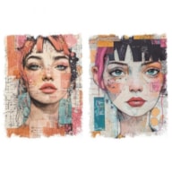 TRANSFER DTF TEXTIL 25X30CM FEMALE PORTRAIT ARTIS DECOR