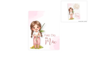 SET 4 PLACAS MENINA 10.5X13.3X0.3CM MDF BRANCO