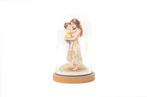 MÃE C/ MENINO C/CAMPANULA 11.5X18.5X1.6CM MDF BRANCO