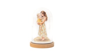 MÃE C/ MENINA C/CAMPANULA 11.5X18.5X1.6CM MDF BRANCO