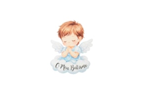 SET 12 MENINOS NA NUVEM A REZAR 5X6.3X0.3CM MDF