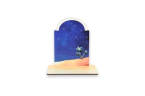 SET 2 CABANAS P/ PRESEPIO 12X8.5X13X0.3CM MDF C/ BASE