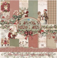 BLOCO 24 PAPEIS SCRAP 20.5X20.5CM CHRISTMAS MEM. PFY-16533