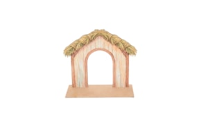 SET 2 CABANAS P/ PRESEPIO 13.4X6X11.3X0.3CM MDF C/ BASE